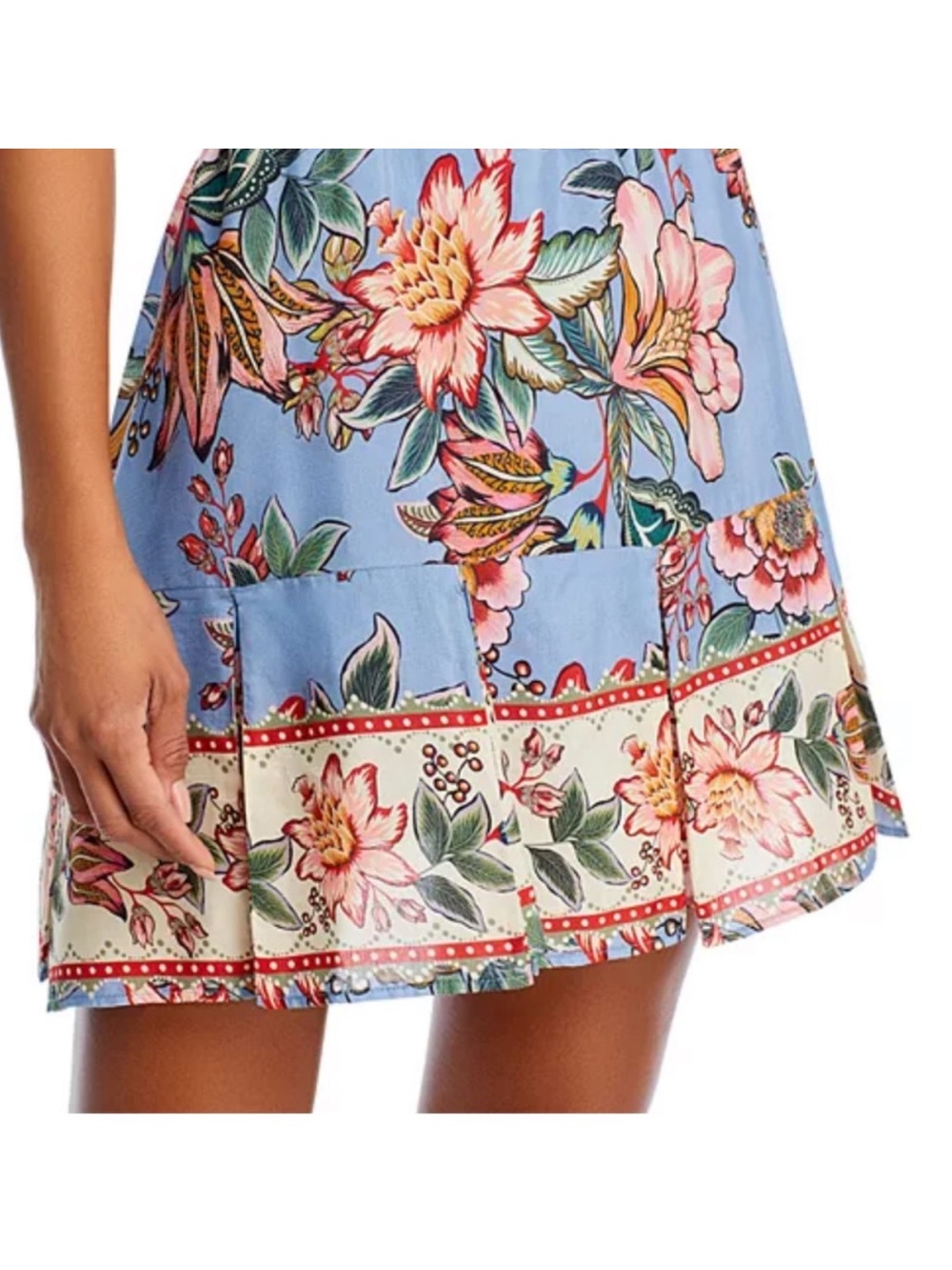 NWT FARM Rio Blue Floral Puff-Sleeve Mini Dress - XS - Picture 6 of 12
